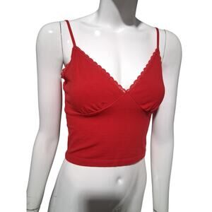 Y2K Vintage Ambiance Babydoll Womens size Medium Lace Cropped Fairygrunge Cami